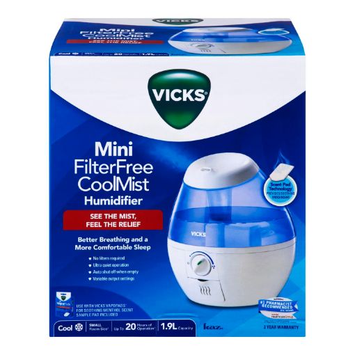 Picture of VICKS MINI FILTER FREE COOL MIST ULTRASONIC HUMIDIFIER VUL520              