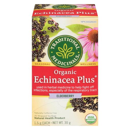 Picture of TRADITIONAL MEDICINALS ORGANIC ECHINACEA PLUS - ELDERBERRY TEA 20S         