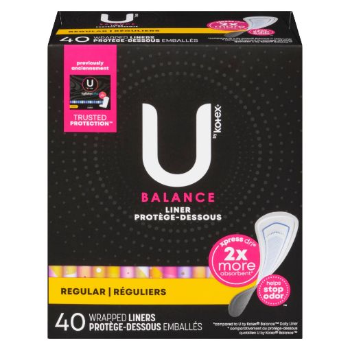 Picture of U BY KOTEX BALANCE LINERS - REGULAR 40S