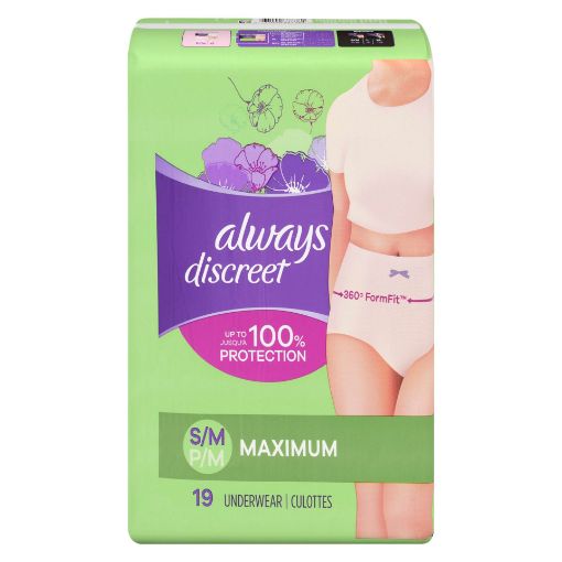 Picture of ALWAYS DISCREET UNDERWEAR - MAXIMUM S/M 19S                                