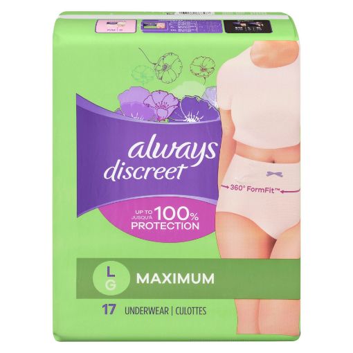 Picture of ALWAYS DISCREET UNDERWEAR - MAXIMUM - LARGE 17S                            