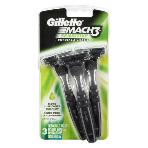 Picture of GILLETTE MACH 3 RAZOR - DISPOSABLE - SENSITIVE SKIN 3S                     