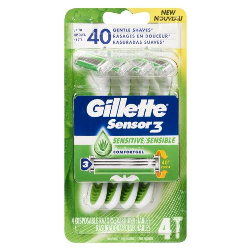 Picture of GILLETTE SENSOR 3 RAZOR - DISPOSABLE - SENSITIVE 4S                        