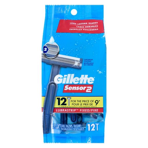 Picture of GILLETTE SENSOR 2 RAZOR - DISPOSABLE - LUBRASTRIP 12S                      