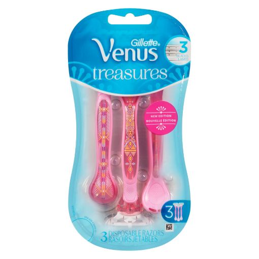 Picture of GILLETTE VENUS TREASURES PINK DISPOSABLE RAZOR 3S                          