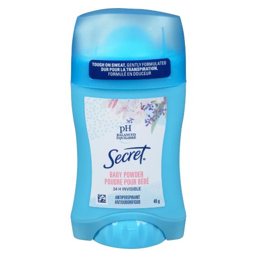 Picture of SECRET INVISIBLE SLD PH BALANCED ANTIPERSPIRANT DEODORANT BABY POWDER 45GR