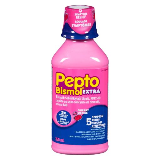 Picture of PEPTO BISMOL MULTI-SYMPTOM - CHERRY - EXTRA STRENGTH LIQUID 350ML          