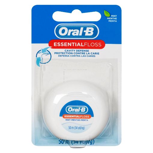 Picture of ORAL-B ESSENTIAL DENTAL FLOSS - CAVITY DEFENSE - MINT WAXED 50M