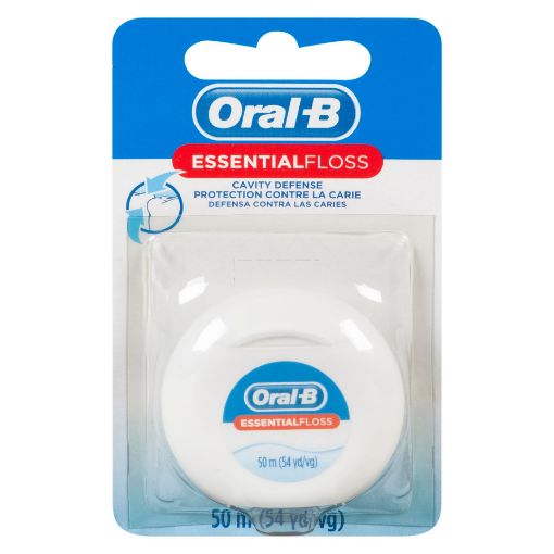 Picture of ORAL-B ESSENTIAL DENTAL FLOSS - CAVITY DEFENSE - WAXED 50M