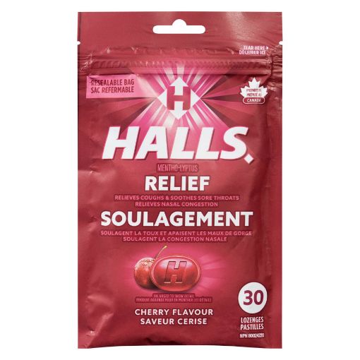 Picture of HALLS LOZENGES - CHERRY 30S                                                