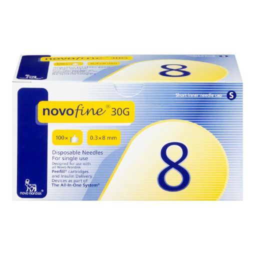 Picture of NOVOFINE NEEDLES 8MM - 30G TIP 100S                                        