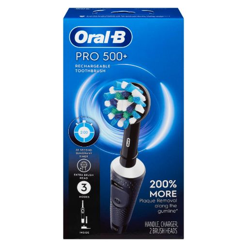 Picture of ORAL-B PRO 500+ RECHARGEABLE TOOTHBRUSH - BLACK