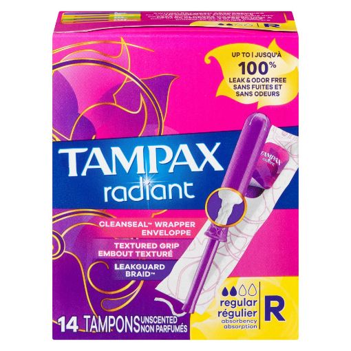 Picture of TAMPAX RADIANT TAMPONS - REGULAR 1X 14S