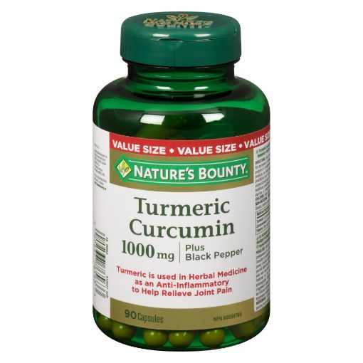 Picture of NATURES BOUNTY TURMERIC PLUS BLACK PEPPER CAPSULES 90S                     