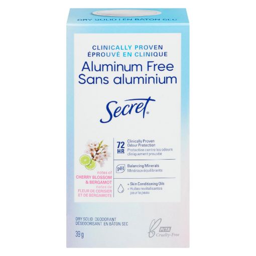 Picture of SECRET ALUMINUM FREE DEODORANT DRY SOLID - CHERRY BLOSSOM 39GR