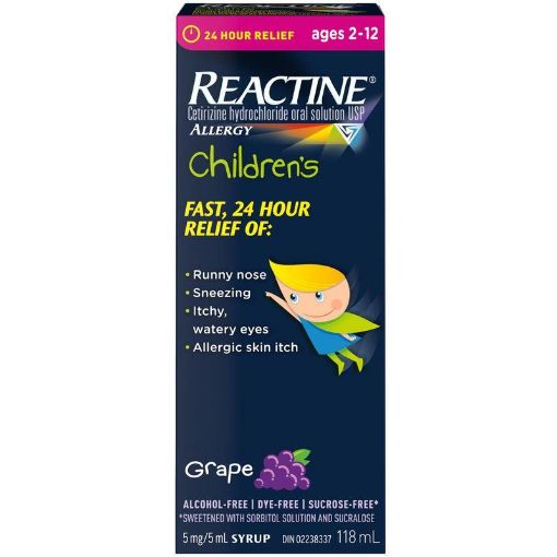 Picture of REACTINE ANTIHISTIMINE KIDS 5MG 100ML