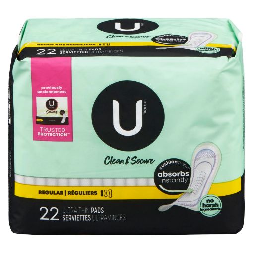 Picture of U BY KOTEX CLEAN and SECURE PADS - ULTRA THIN REGULAR 22S