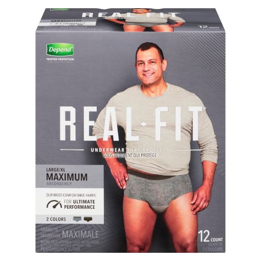 Picture of DEPEND MEN UNDERWEAR - REAL-FIT - MAXIMUM L/XL 12S