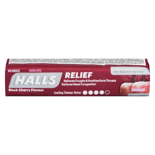 Picture of HALLS LOZENGE - BLACK CHERRY - SUGAR FREE 9S                               