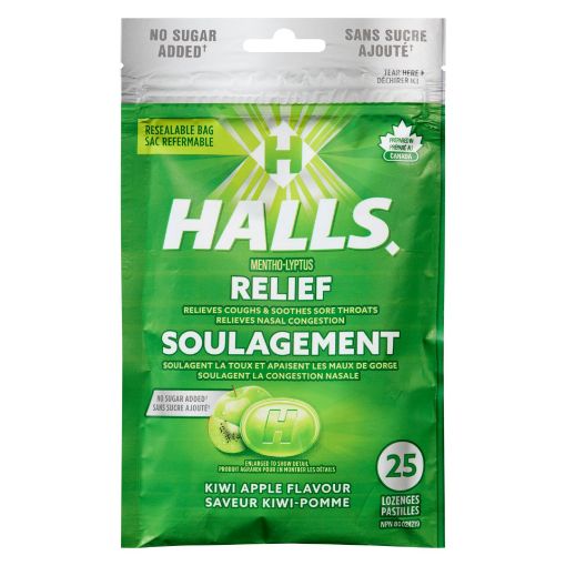 Picture of HALLS LOZENGES - KIWI APPLE - SUGAR FREE 25S                               