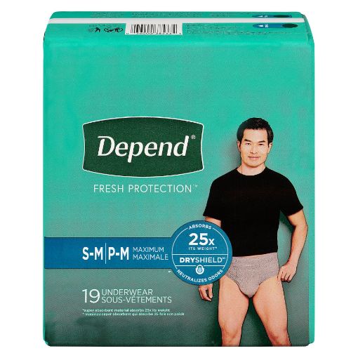 Picture of DEPEND FRESH PROTECTION UNDERWEAR FOR MEN - MAXIMUM - S/M 19S