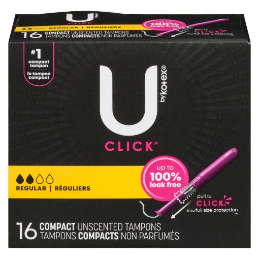 Picture of U BY KOTEX CLICK COMPACT TAMPONS - REGULAR 16S