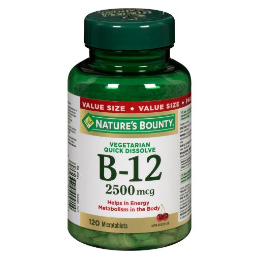 Picture of NATURES BOUNTY VITAMIN B-12 2500MCG TABLET 120S                            