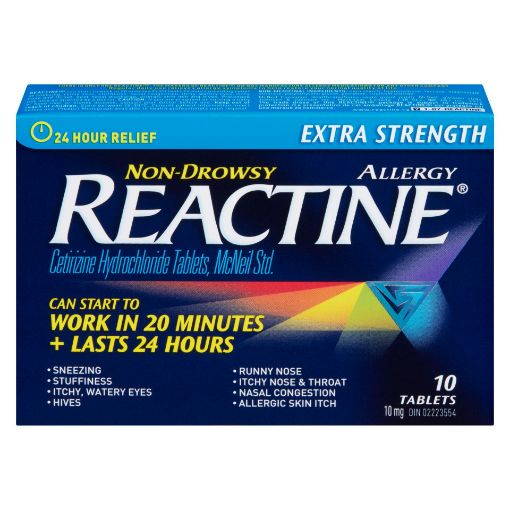 Picture of REACTINE EXTRA STRENGTH - 24HR 10MG TABLETS 10S