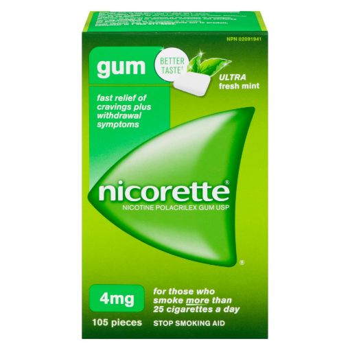 Picture of NICORETTE GUM - ULTRA FRESH MINT 4MG 105S