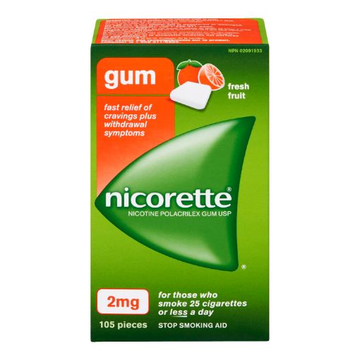 Picture of NICORETTE GUM - FRESH FRUIT 2MG 105S