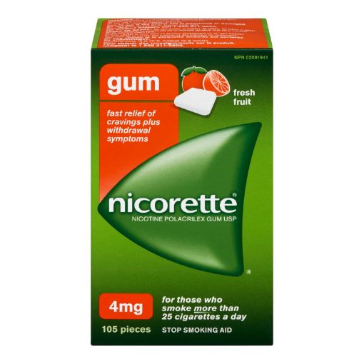 Picture of NICORETTE GUM - FRESH FRUIT 4MG 105S