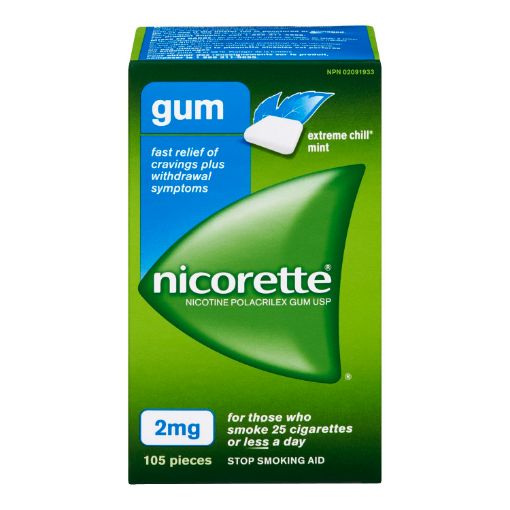 Picture of NICORETTE GUM - EXTREME CHILL 2MG 105S                                     