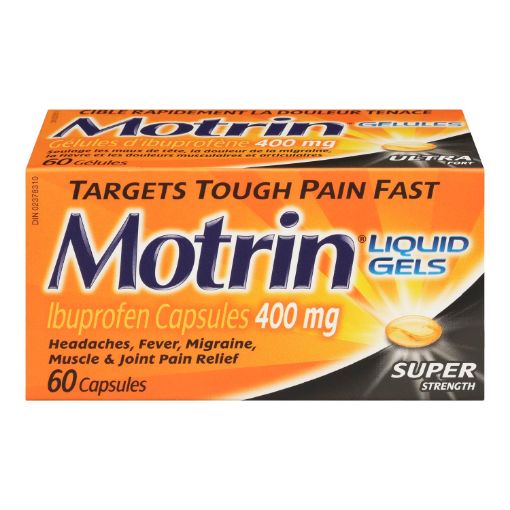 Picture of MOTRIN IBUPROFEN - SUPER STRENGTH - LIQUID GELS 400MG 60S                  