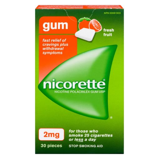 Picture of NICORETTE GUM - FRESH FRUIT 2MG 30S                                        