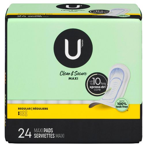 Picture of U BY KOTEX CLEAN and SECURE PADS - REGULAR 24S