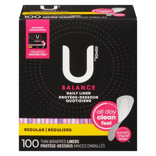 Picture of U BY KOTEX BALANCE LINERS - REGULAR 100S