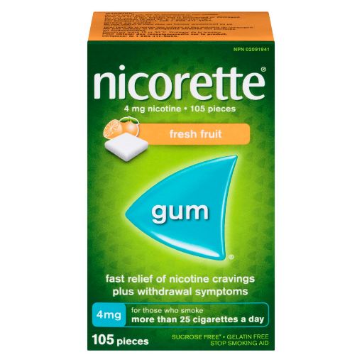 Picture of NICORETTE GUM - FRESH FRUIT 4MG 105S