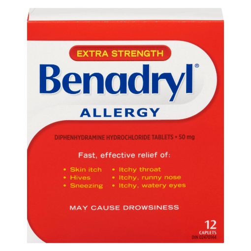 Picture of BENADRYL EXTRA STRENGTH CAPLETS 12S                                        