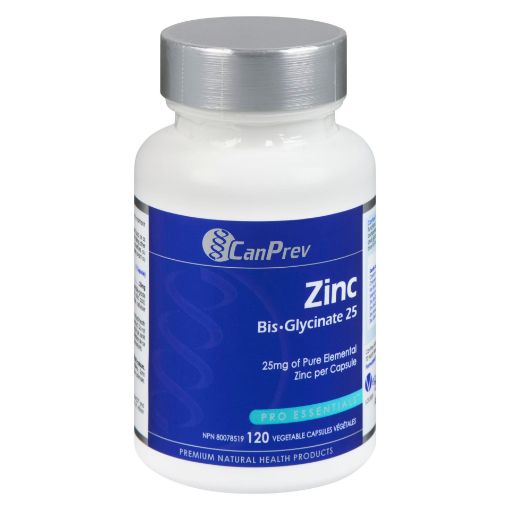 Picture of CANPREV ZINC BIS-GLYCINATE - 25MG VEGETABLE CAPSULES 120S                           