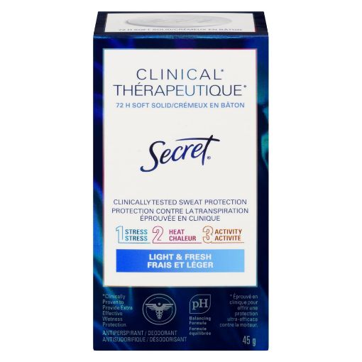 Picture of SECRET CLINICAL ANTIPERSPIRANT - LIGHT and FRESH SOFT SOLID 45GR