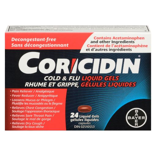 Picture of CORICIDIN COLD and FLU LIQUID GEL CAPSULES 24S