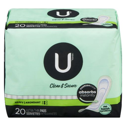 Picture of U BY KOTEX CLEAN and SECURE PADS - ULTRA THIN HEAVY 20S