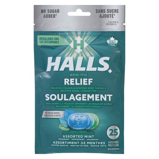 Picture of HALLS LOZENGES - ASSORTED MINT - SUGAR FREE 25S                            