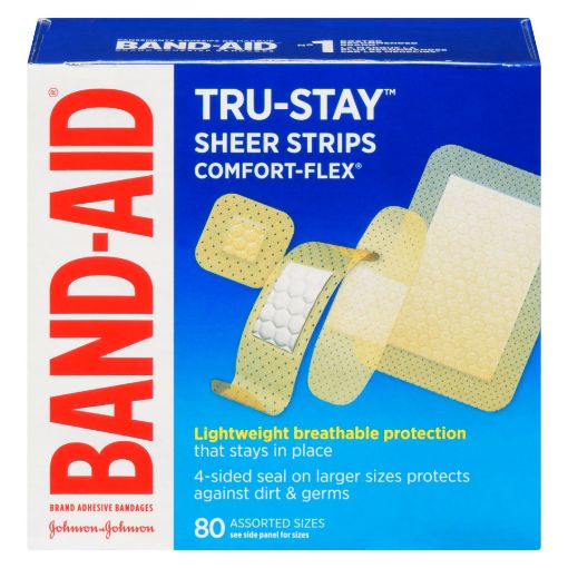 Picture of BAND-AID TRU-STAY COMFORT FLEX BANDAGE – PLASTIC- ASSORTED 80S