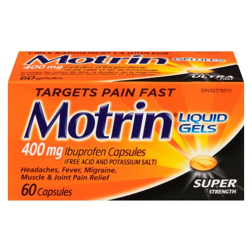 Picture of MOTRIN IBUPROFEN - SUPER STRENGTH - LIQUID GELS 400MG 60S                  