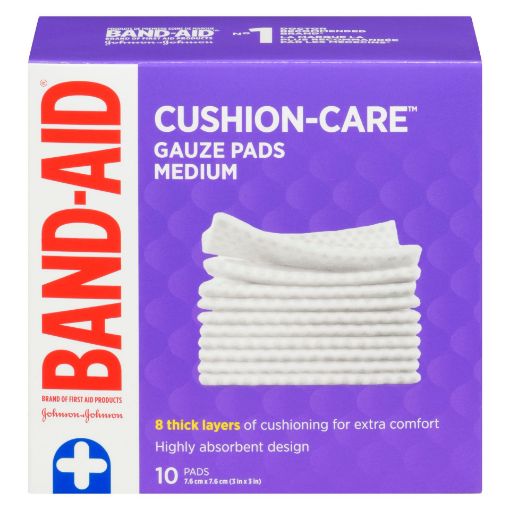 Picture of BAND-AID GAUZE PADS - MEDIUM 7.6CM X 7.6CM 10S                             