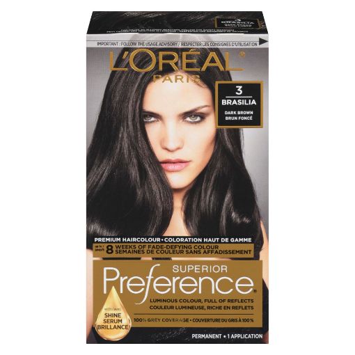 Picture of LOREAL PREFERENCE HAIR COLOUR - DARK BROWN #3                              