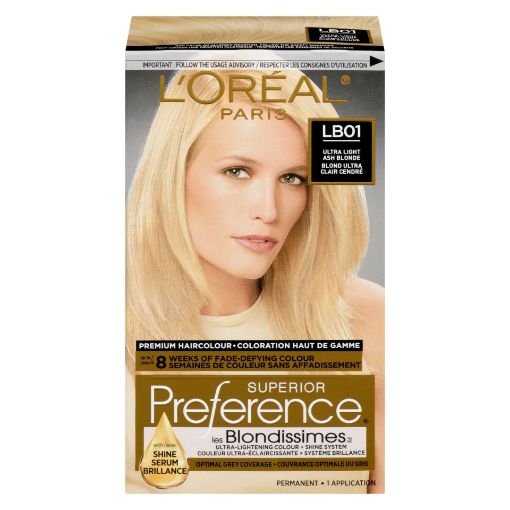 Picture of LOREAL PREFERENCE HAIR COLOUR - ULTRA LIGHT ASH BLONDE #LB01               