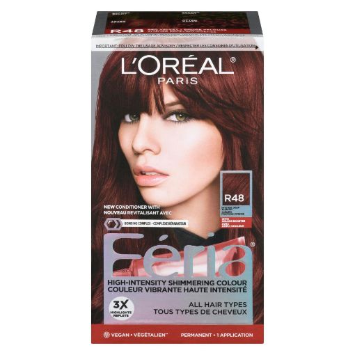 Picture of LOREAL FERIA HAIR COLOUR - POWER RED INTENSE DEEP AUBURN R48               