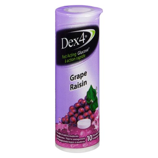 Picture of DEX 4 GLUCOSE TABLETS - GRAPE 10S